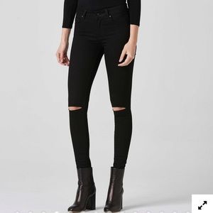 DSTLD Ripped High Rise Skinny Jeans Black 27x28”